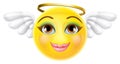 Angel Emoji Emoticon Woman Female Cartoon Icon Royalty Free Stock Photo