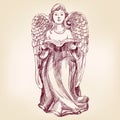 Angel hand drawn vector llustration