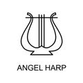 angel harp icon. Element of simple music icon for mobile concept and web apps. Thin line angel harp icon can be used for web and