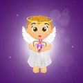 Angel with heart jewel