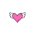 Angel heart vector illustration icon symbol Royalty Free Stock Photo