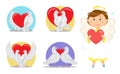 Valentines Day Love Symbols and Angel or Cupid