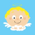 Angel in Heaven Icon Face Simple Vector Flat Design