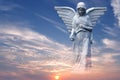 Angel in heaven over beautiful sunset Royalty Free Stock Photo