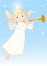 Angel with Horn Royalty Free Stock Photo