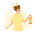 Angel icon, cartoon style Royalty Free Stock Photo