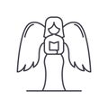 Angel icon, linear isolated illustration, thin line vector, web design sign, outline concept symbol with editable stroke Royalty Free Stock Photo