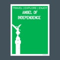 Angel of Independence Mexico City, Mexico monument landmark brochure Flat style and typography vector