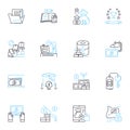 Angel investing linear icons set. Investment, Funding, Startup, Angel, Equity, Entrepreneur, Capital line vector and