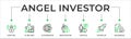 Angel investor banner web icon vector illustration concept of business angel, informal investor, investment founder
