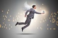 The angel investor concept with businessman with wings Royalty Free Stock Photo