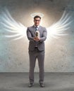 Angel investor concept with businessman with wings Royalty Free Stock Photo