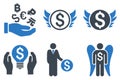 Angel Investor Flat Glyph Icons