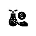 Angel investor tax credits black glyph icon