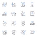 Angel investors line icons collection. Financing, Investment, Fundraising, Capital, Nerking, Startups, Equity vector and