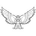 Angel Kneeling Praying Folded Hands Wings Armor