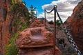 Angel Landing Trail in Zion National Park,Utah Royalty Free Stock Photo