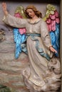 Angel of the Lord visited the shepherds and informed them of Jesus` birth Royalty Free Stock Photo