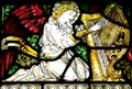 Angel making music (stained glass) Royalty Free Stock Photo