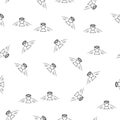 angel male icon in pattern style. One of Angel and Demons collection icon can be used for UI, UX on white background