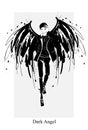 Angel Man. Dark Angel. Vector Image Of Beauty Fashion Angel Man. Fashion Angel