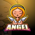 Angel mascot esport logo design Royalty Free Stock Photo