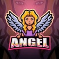 Angel mascot esport logo design Royalty Free Stock Photo