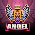 Angel mascot esport logo design Royalty Free Stock Photo