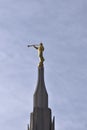 The angel Moroni atop a Temple Steeple