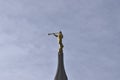 The angel Moroni atop a Temple Steeple