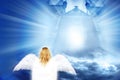 Angel with mystical gate Royalty Free Stock Photo