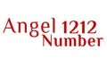 angel number 1212 text and red background .