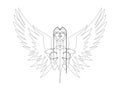 Angel One Continuous Line Vector Graphic Illustration Royalty Free Stock Photo