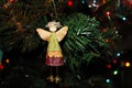 Angel Ornament made of Leaves and Maple Seeds