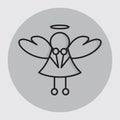 angel outline. Vector illustration decorative design