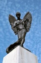 Angel of peace statue on the war memorial near the town hall and library on the headrow in the centre of Leeds