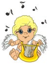 Angel play on the harp Royalty Free Stock Photo