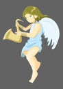 Angel playing trumpet. Vector illustration decorative background design Royalty Free Stock Photo