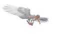 Angel poses for your pictures. Angel figurine with wings in flying poses isolated on white background. Royalty Free Stock Photo