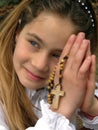 Angel (prayer) with a rosary 1 Royalty Free Stock Photo