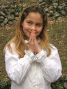 Angel (prayer) with a rosary Royalty Free Stock Photo