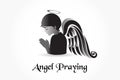 Angel praying logo vector image Royalty Free Stock Photo