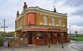 Angel public house under the cloudy sky in Rotherhithe, London, UK