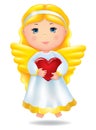 Angel with red heart