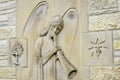 Angel Religious Symbol on Stone Wall Background Royalty Free Stock Photo