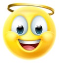 Angel Emoji Emoticon Man Face Cartoon Icon Mascot