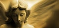 Angel Sculpture with Wings Representing Love Faith and Peace Spirit Royalty Free Stock Photo