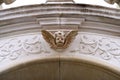 Angel head with wings scupture, an old architecture detail in Wroclaw Royalty Free Stock Photo