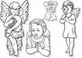 Angel Set Royalty Free Stock Photo