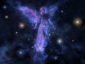 Angel shaped nebula Royalty Free Stock Photo